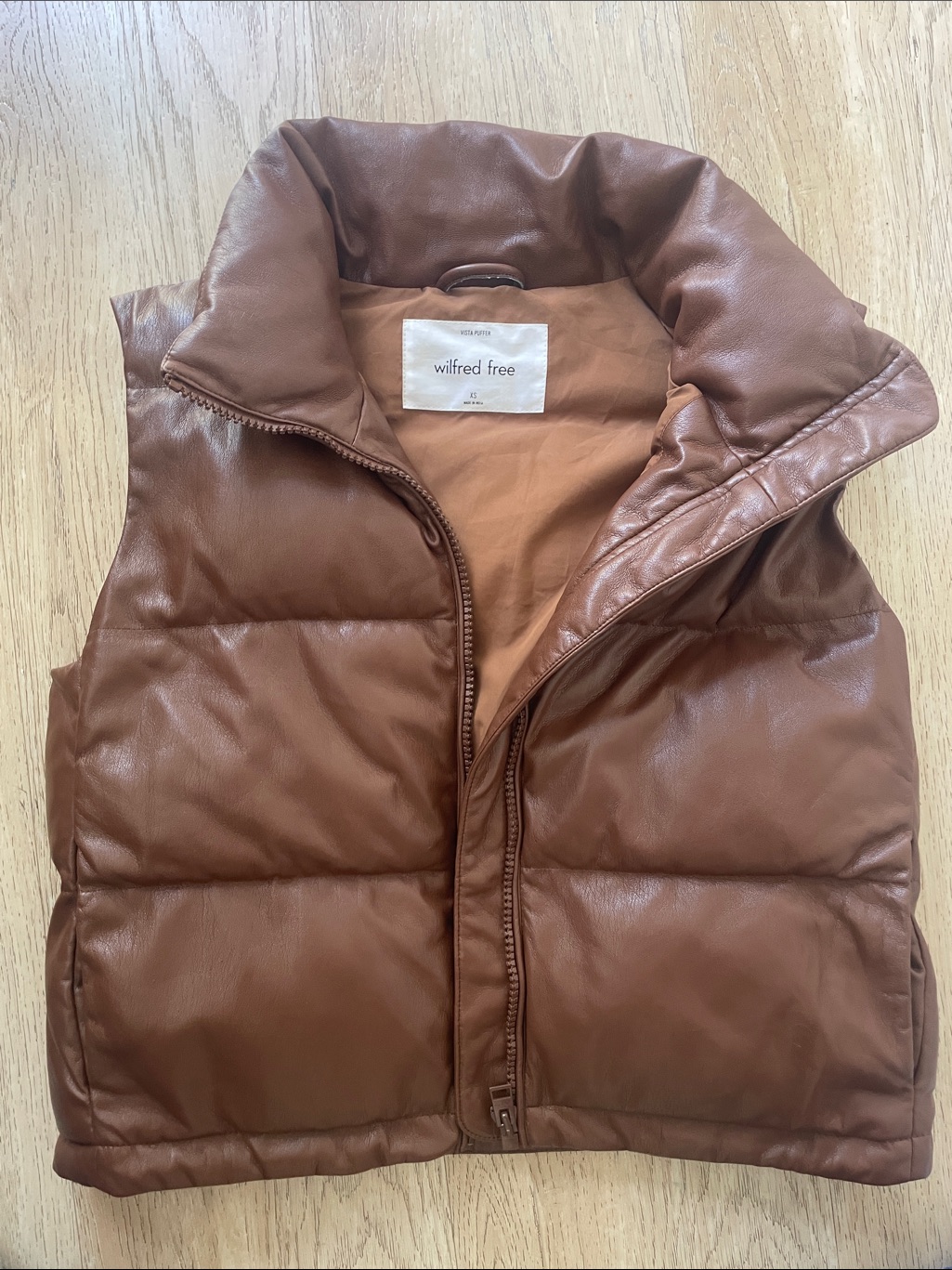 Wilfred Free Cognac Brown Puffer Vest